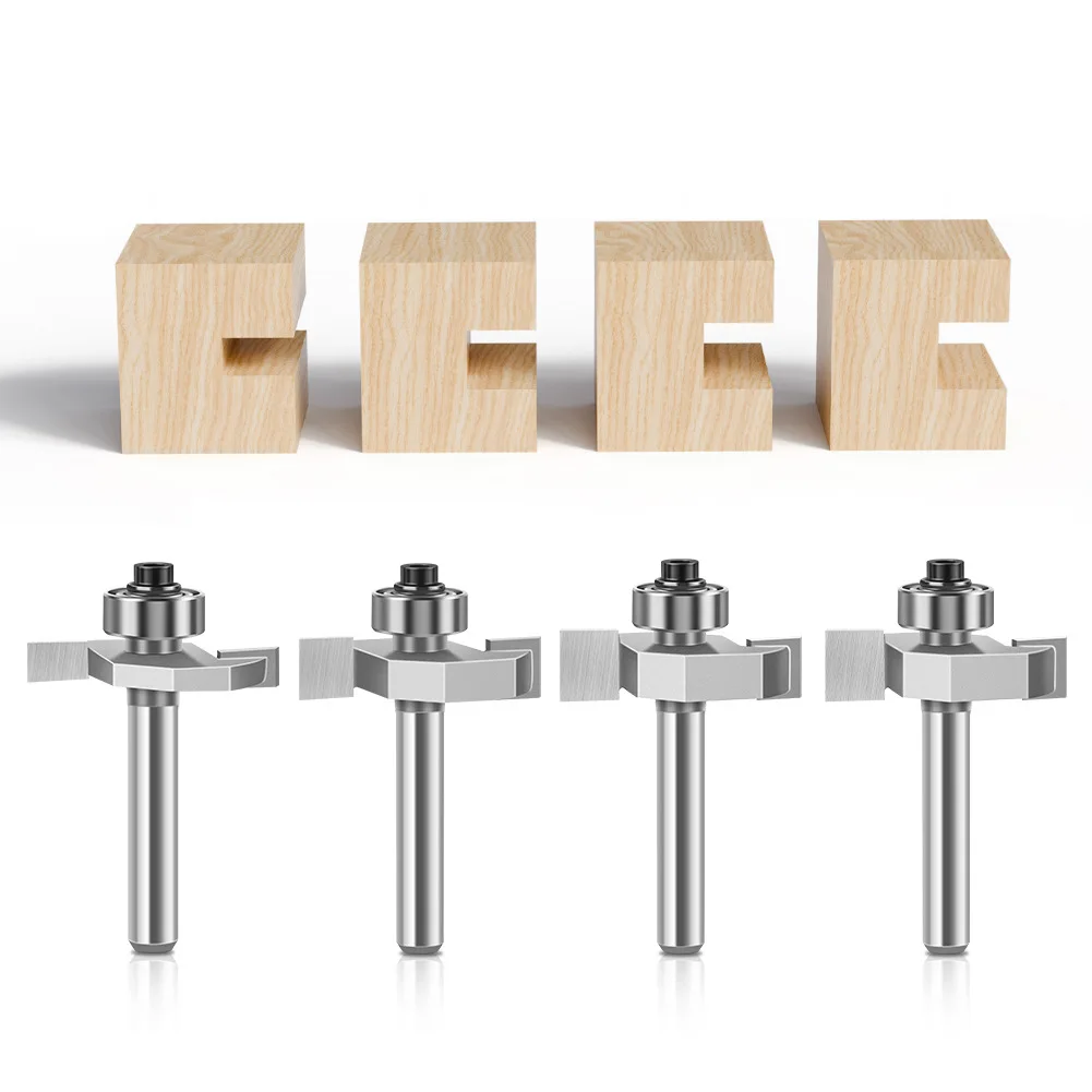 6mm 12mm haste t slot roteador bit com rolamento madeira entalho fresa t tipo rabbeting ferramentas para trabalhar madeira para madeira