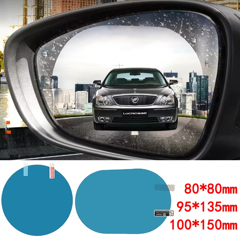 2pcs Car Rearview Mirror Film Sticker Side Window Rainproof Clear Film Anti-Fog Waterproof Protective Films for Car Motorcycl