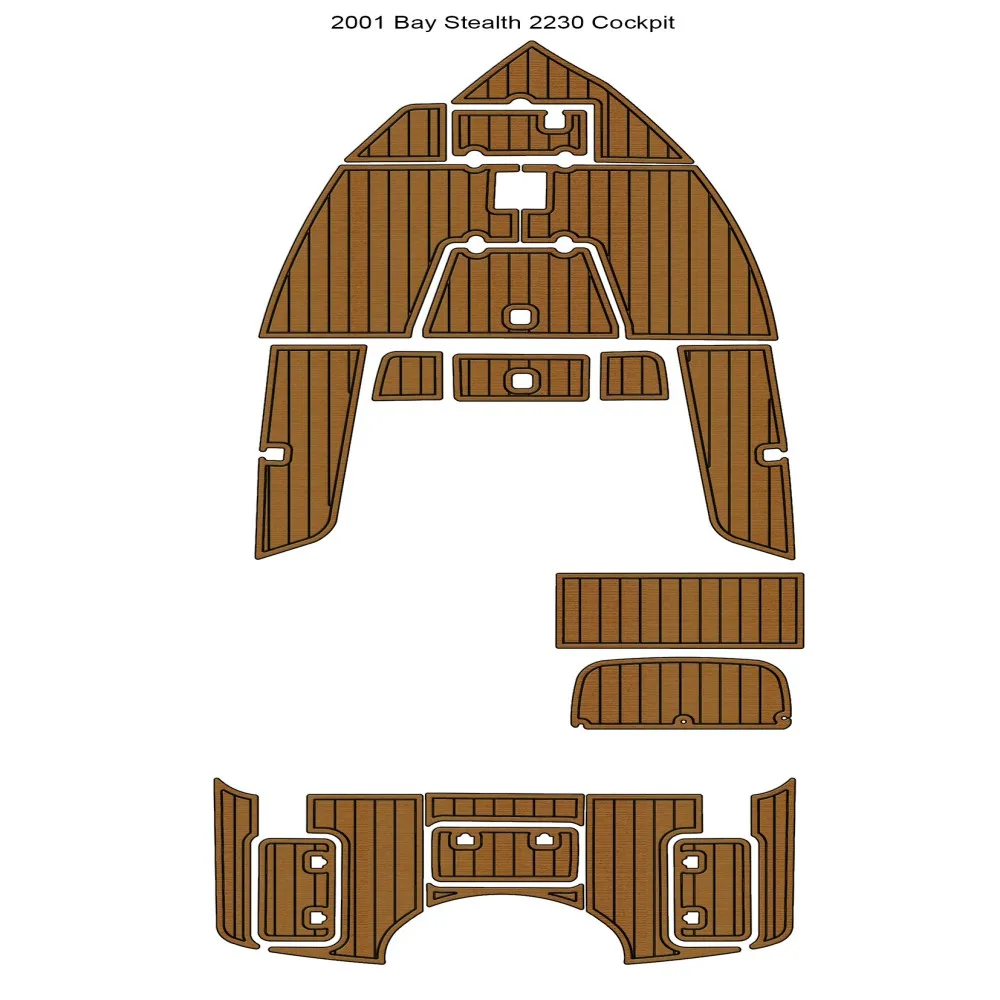 

2001 Bay Stealth 2230 Кокпит Pad Лодка Пена EVA Напольный коврик из искусственного тикового дерева SeaDek MarineMat Gatorstep Стиль Самоклеящийся