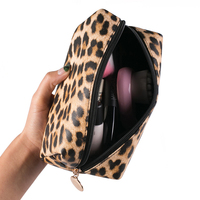 Leopard Makeup Bag Travel Cosmetic Case Portable Zipper Storage Bag Multifunction Toiletry Bags Organizer For Women Clutch Purse