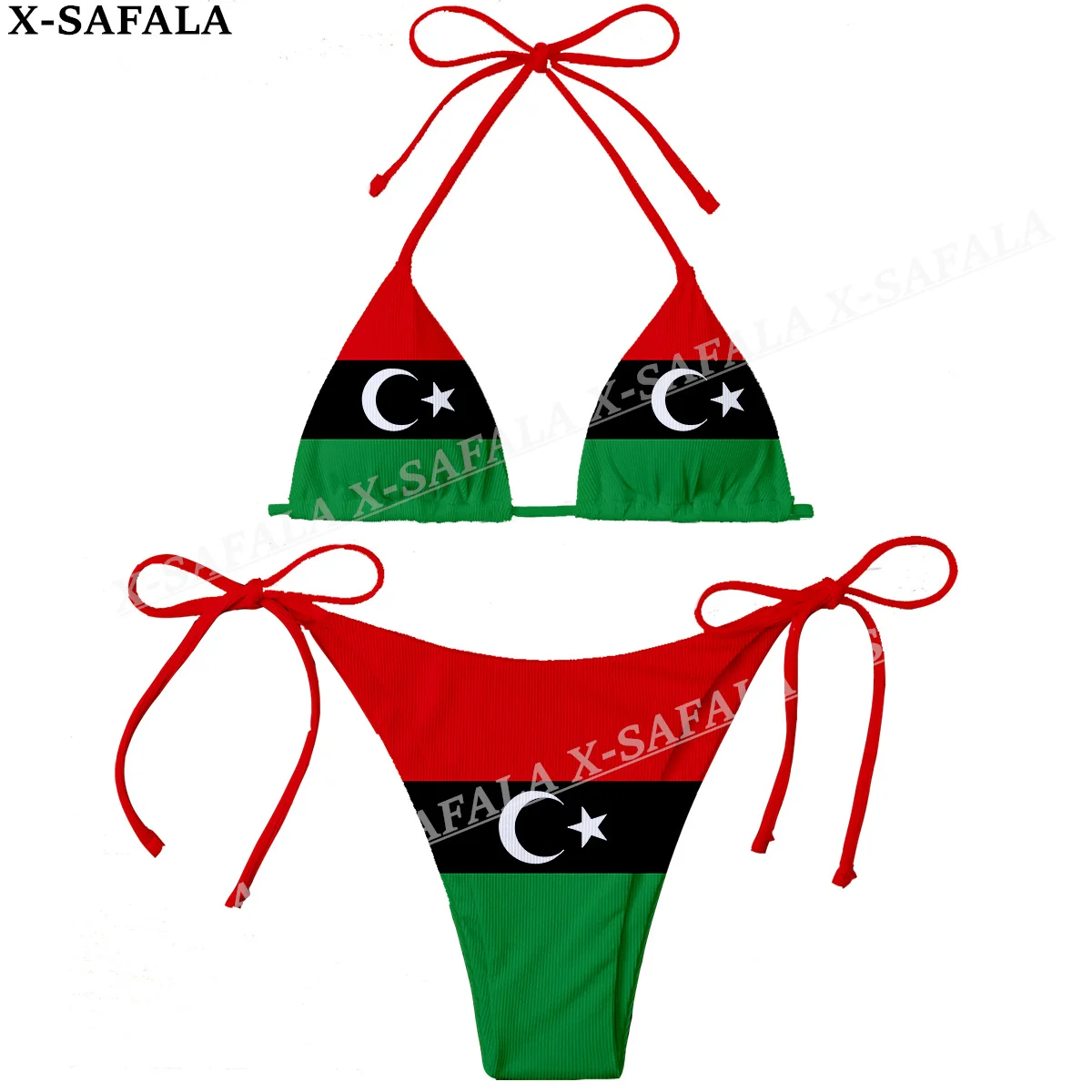 

Libya Country Flag 3D Print Women Micro Sexy Bikini Bra Set Summer Beachwear Sexy Beach Two Pieces Bathing Suits Swimwear