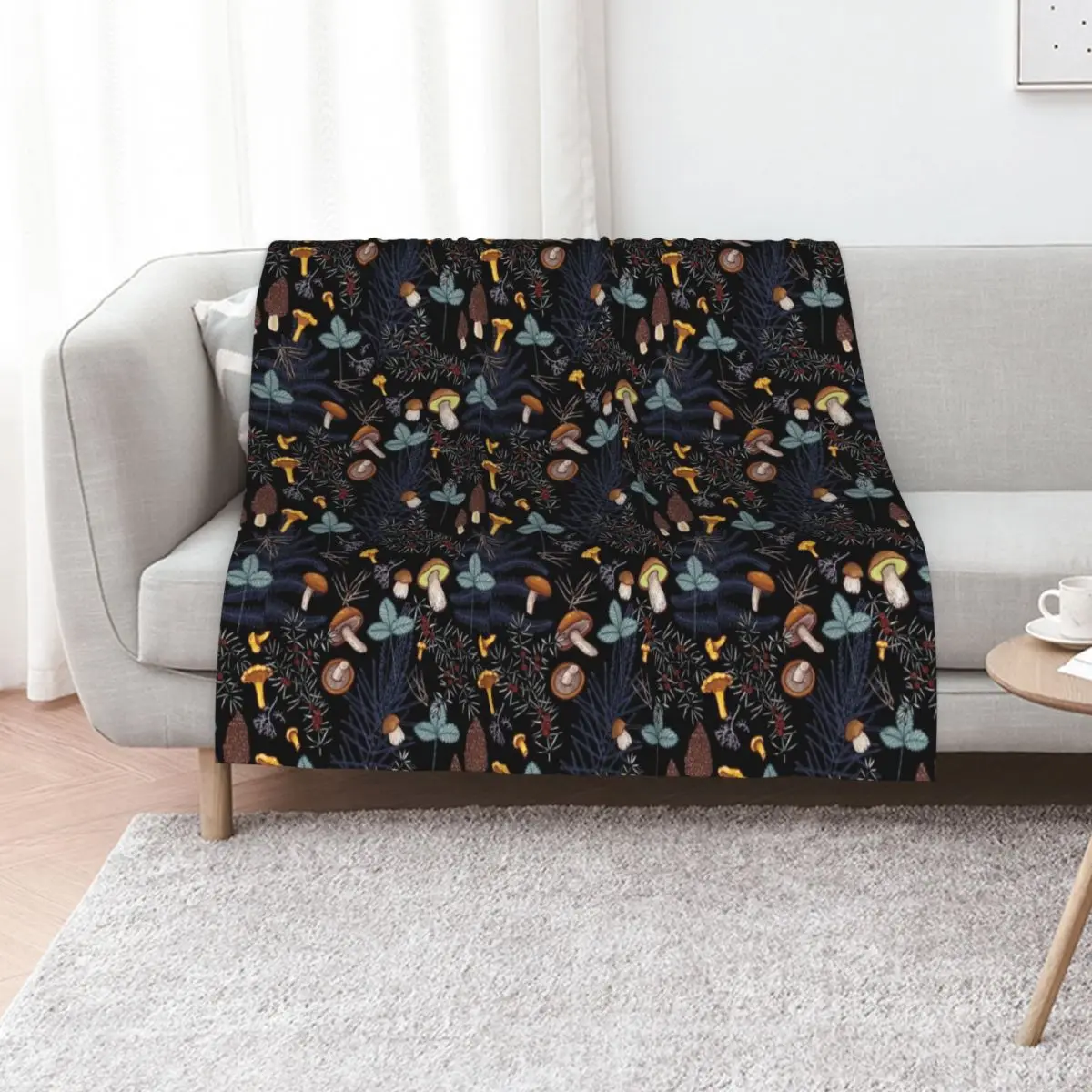 

dark wild forest mushrooms Throw Blanket funny gift Bed cosplay anime Flannel Blankets