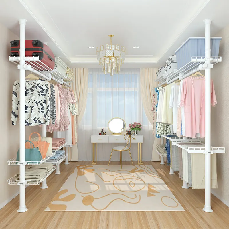 

Clothes Hanger Standing Rack Metal Frame Garment Organizer Storage System For Bedroom Living Room Walk-in Closet Dressing Room
