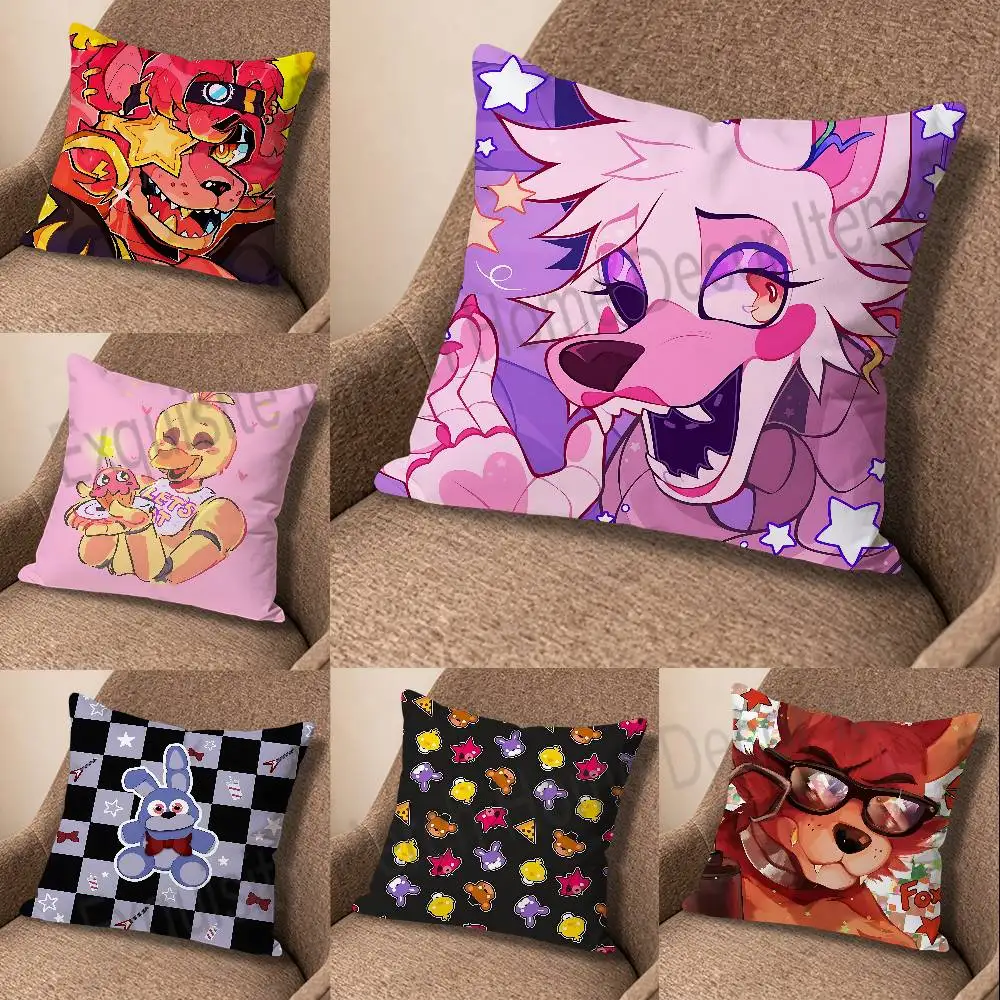 W-Fnafs-S Polyester Printed Pillow Cover Square 30 40 45 50 60 65 cm Soft for Sofa Bed Car Home Decor