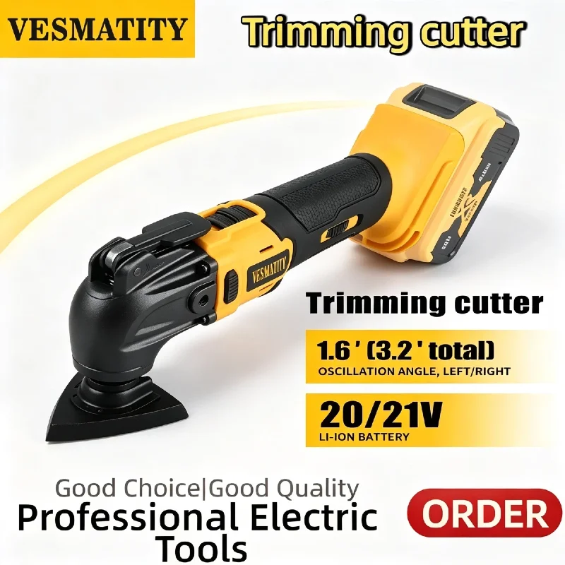 Vesmatity Electric Hand Planer Cordless Handheld Power Planer Carpenter Home DIY Router Trimmer for 18V 20V Battery Pro Max Unit