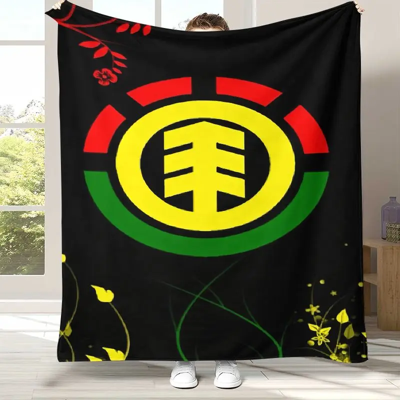 Boardsport Logo E-Element Skateboards Soft Flannel Throw Blanket,Cozy Blanket for Bed,Sofa,Living Room,Picnic,Camping,Home Decor