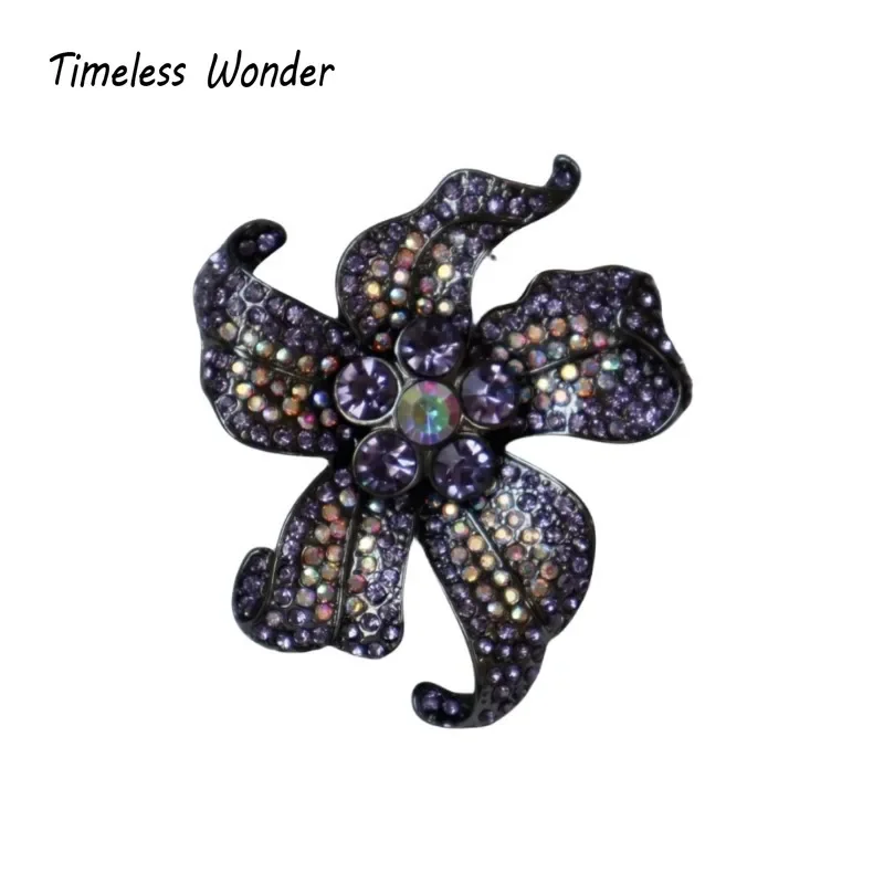 

Timeless Wonder Retro Zircon Geo Floral Brooch Pins for Women Designer Jewelry for Gown Runway Rare Luxury Gift Cute Sweet 5381