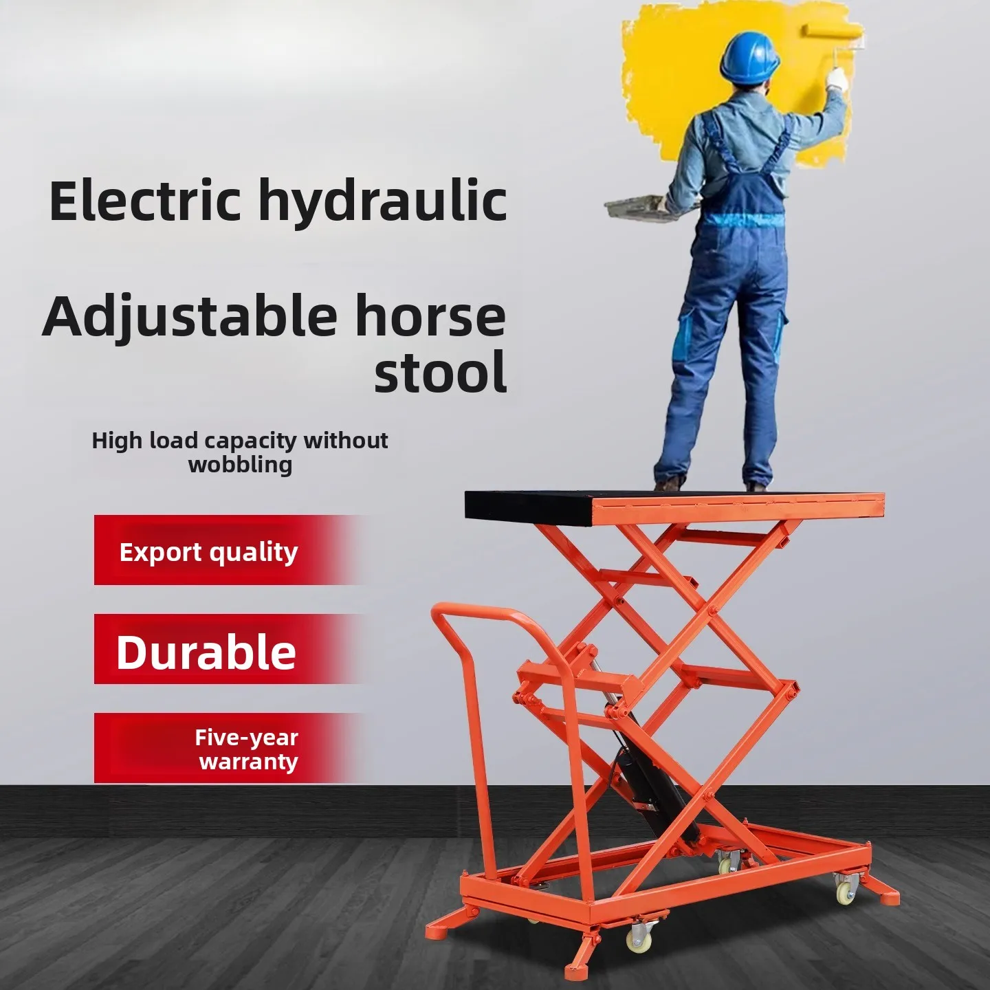 Small electric folding stool bricklayer lifting hydraulic mobile work platform decoration tile multi-purpose vehicle