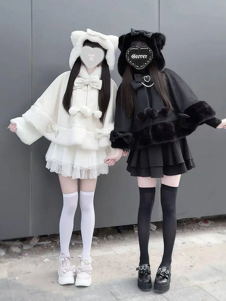 Autumn Japanese Sweet Kawaii Elegant Coat Women Y2k Princess Loose Jacket Fashion Retro Cute Fashion Tops Korean Popular Clothes
