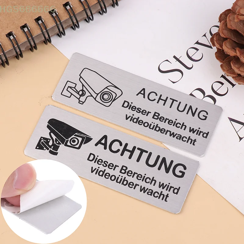 

Yard Garden Decors For Door Panel Space Sticker With Adhesive Caution Video Surveillance Wall Sticker Decal Metal Home Door