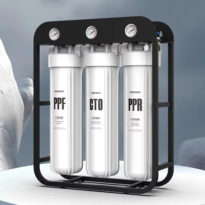 OEM 20 Big Blue 3-Stage Whole House Well Water Filter System Manual Bypass Sediment Purifier