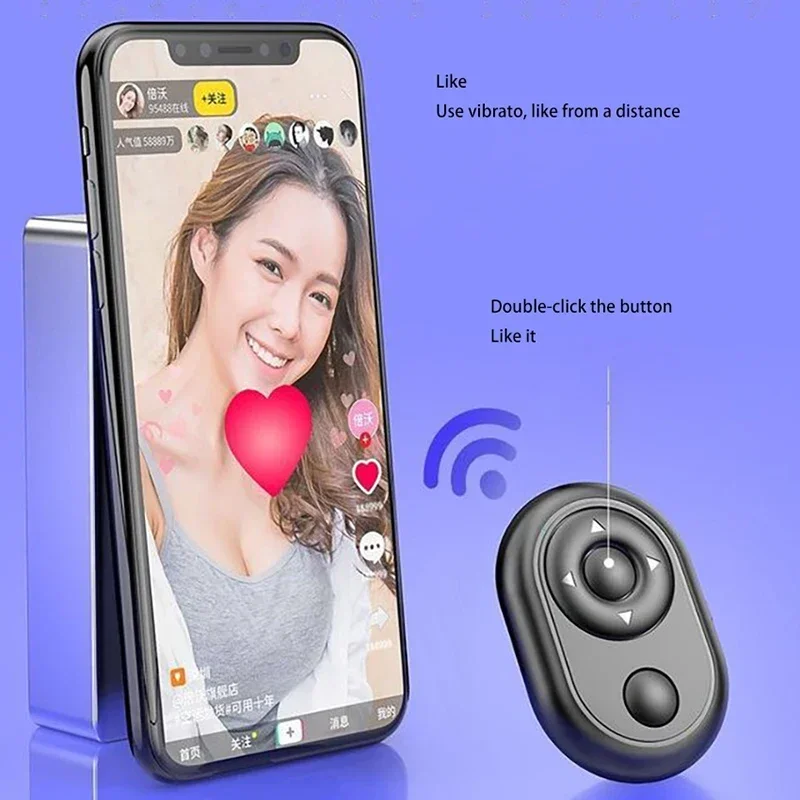 Mobile Phone Remote Control Bluetooth-compatible Selfie Shutter Control Smartphone Remote for Camera/E-book/Movie Smart App