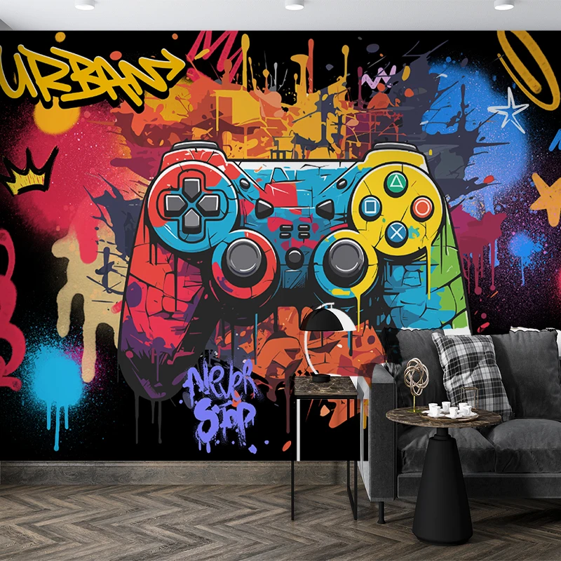 

Milofi custom 3D wallpaper, mural, graffiti, colorful painting, game console background wall decoration painting