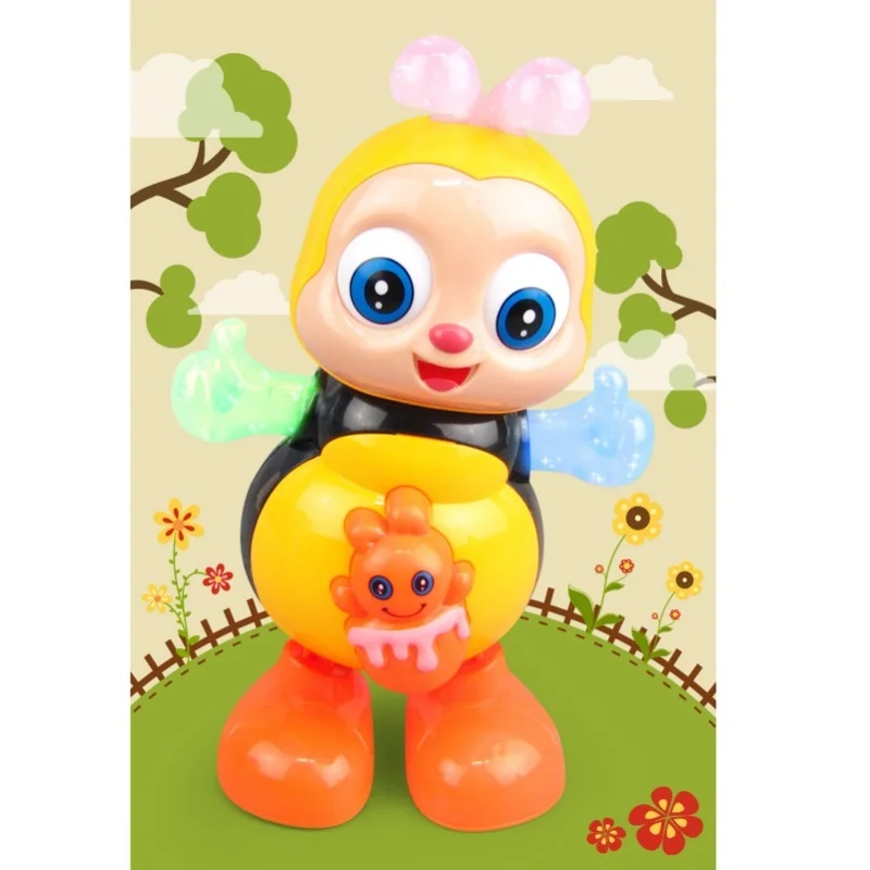 춤추고 노래하는 장난감 전기 조명 귀여운 만화 꿀벌 모양 재미있는 어린이 음악 조명 장난감