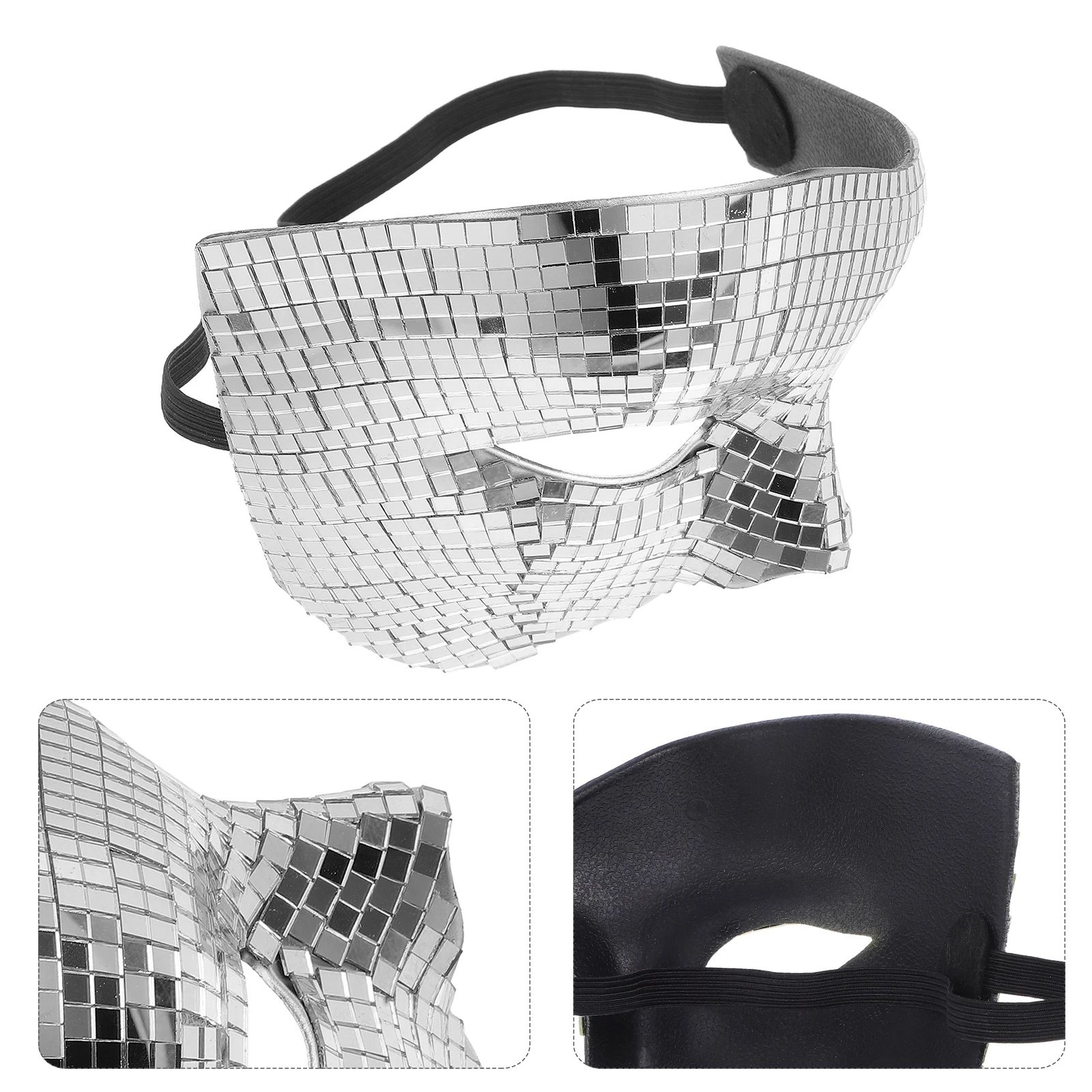 

Glitter Half Face Mask Disco Ball Carnival Costume Party Women Men Masquerade Mask Festival Punk Fancy Dress Halloween Dance
