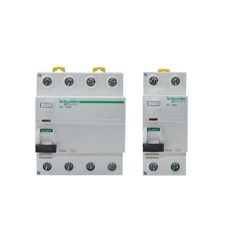 شنايدر إلكتريك ilD مفتاح تشغيل التيار المتبقي الكهرومغناطيسي iID 2P 4P 25A 40A 63A 80A 100A 30mA تسرب #6