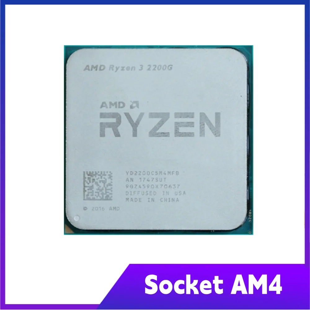 

Четырехъядерный четырехпоточный процессор AMD Ryzen 3 2200G R3 2200G 3,5 ГГц YD2200C5M4MFB с разъемом AM4