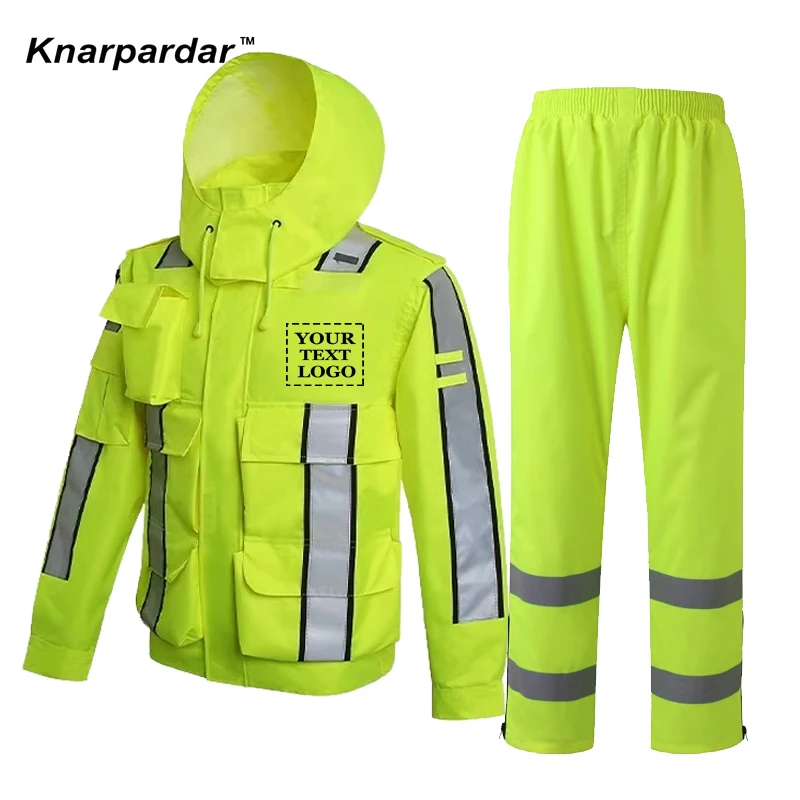High Visibility Rain Jacket for Motorcycle Riding