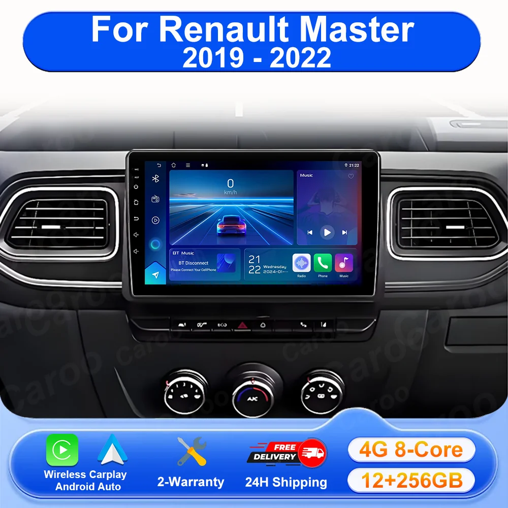 Auto Radio For Renault Master 2019 2020 2021 2022 Car Multimedia Video Player GPS Navigation Wireless Carplay NO 2Din DVD Player