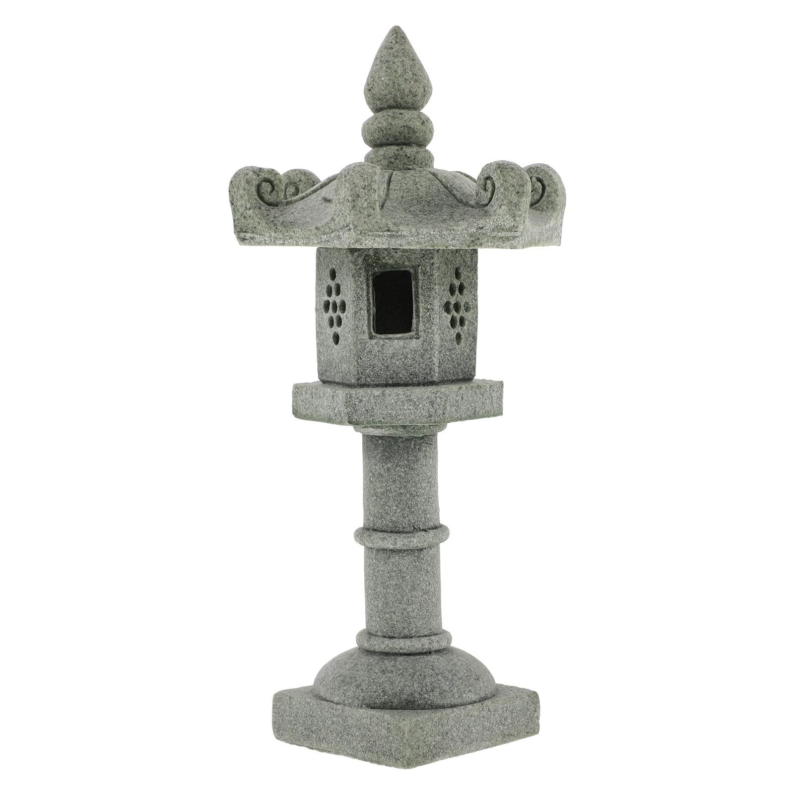 

Stone Lantern Statue Realistic Appearance Micro Landscape Decoration Mini Garden Statuette Grey Material Bonsai