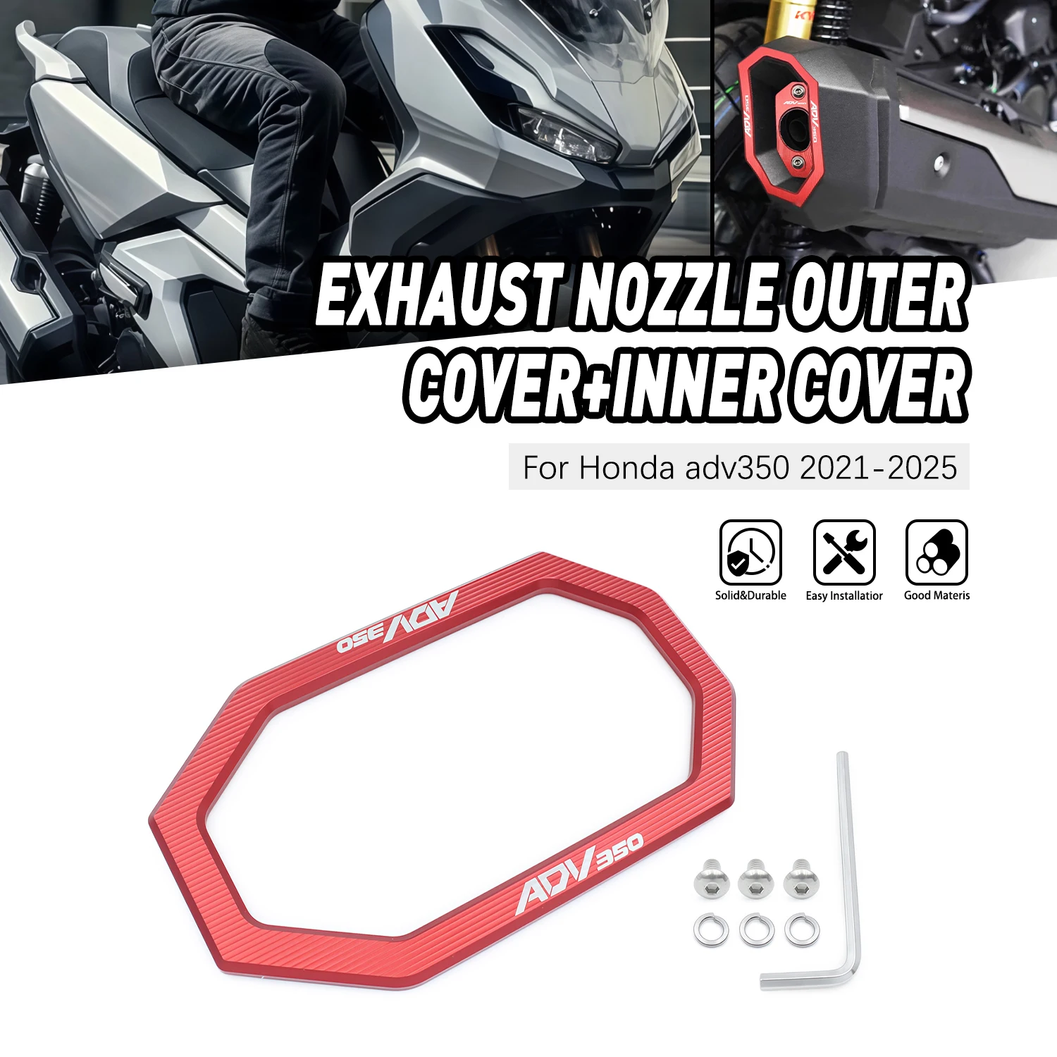 Exhaust side cover Motorcycle Aluminum Protective Cover Accesorios Moto For HONDA ADV350 ADV 350 2021 2022 2023 2024 2025