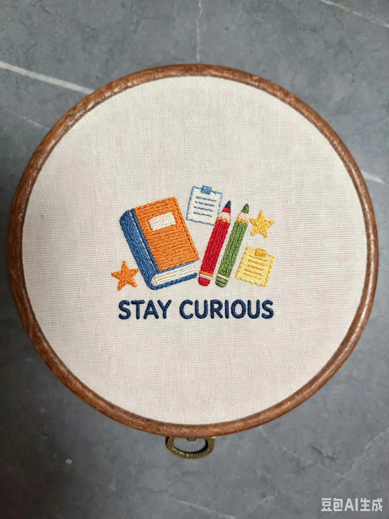 1pc Custom Computer Embroidery Hoop Art, Personalized Round Wall Hanging Decor for Bedroom Living Room office for gift