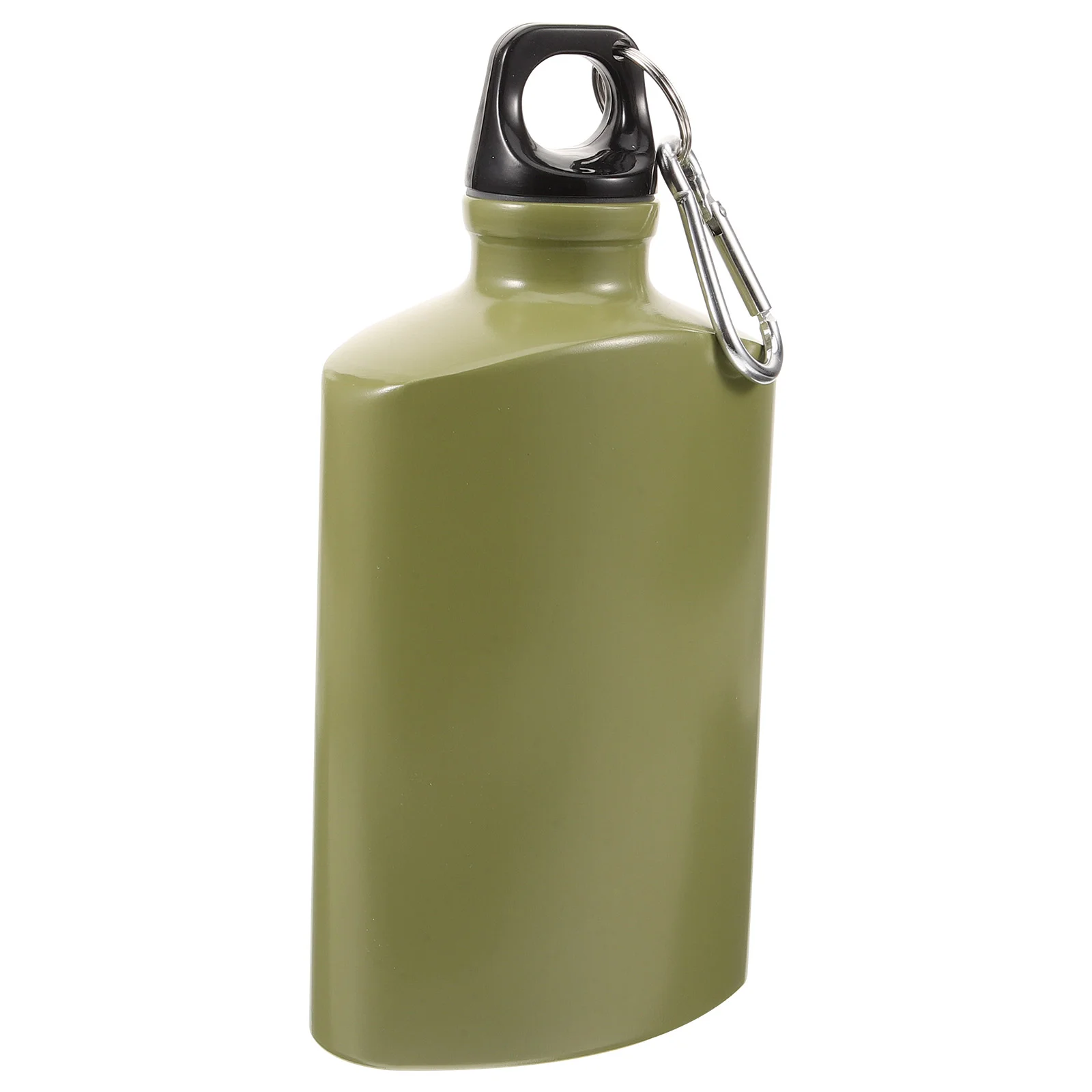 

Aluminum Flat Kettle Hiking Camping Travel Outdoor Supplies Portable 1 Piece (black 500ml) Canteen Water Bottles