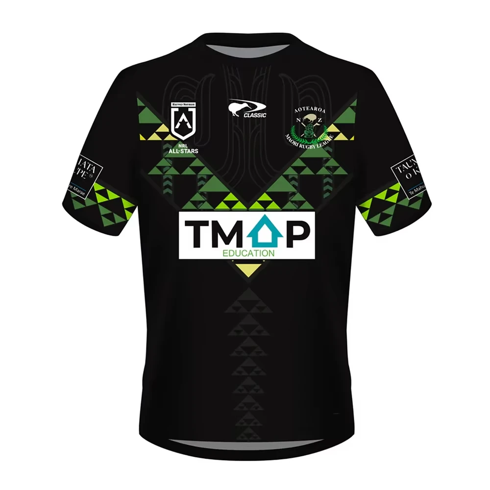 

2025 Summer Hot Selling Māori All Stars Rugby Jersey Men Youth Kids T Shirt Breathable Quick Dry Training Unisex Football Tops