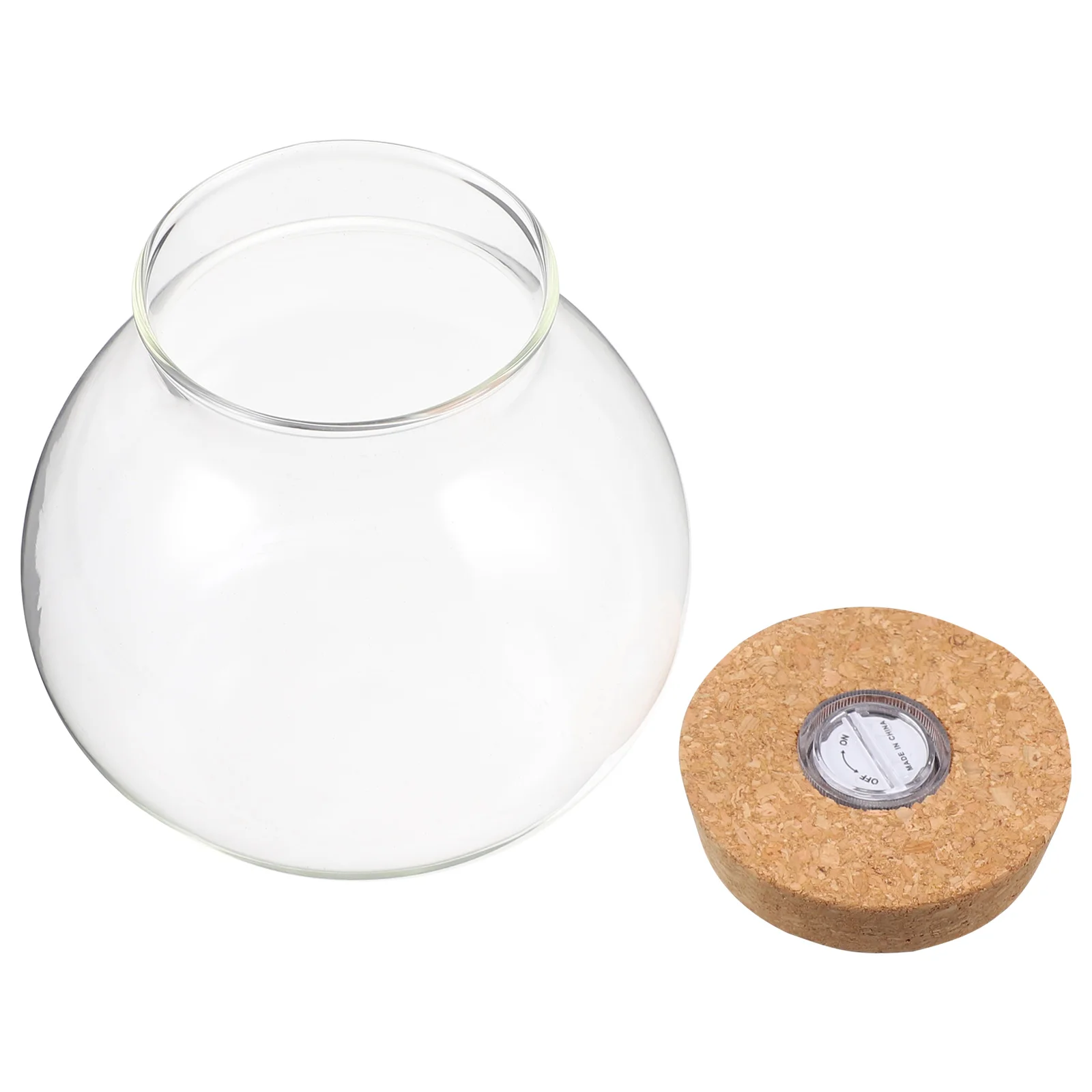

LED Light Ecological Bottle Glass Terrarium Jar Small Fish Tank Borosilicate DIY Micro Landscape Cylindrical Container Aquarium