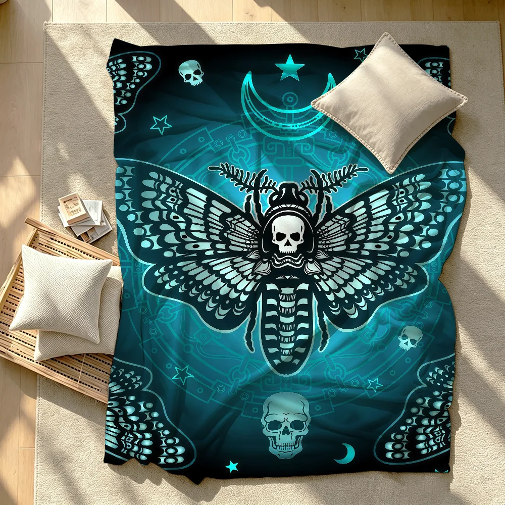 Death Moth Blanket Soft Warm And Thick Perfect For Bedroom Living Room Bed Sofa Camping Picnic Office Gift