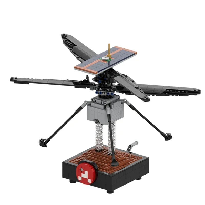 MOC Mars Helicopter For Probe Robot Ingenuity By Perijove Parachute Building Blocks Kit Aircraft Bricks Toys For Children Gifts