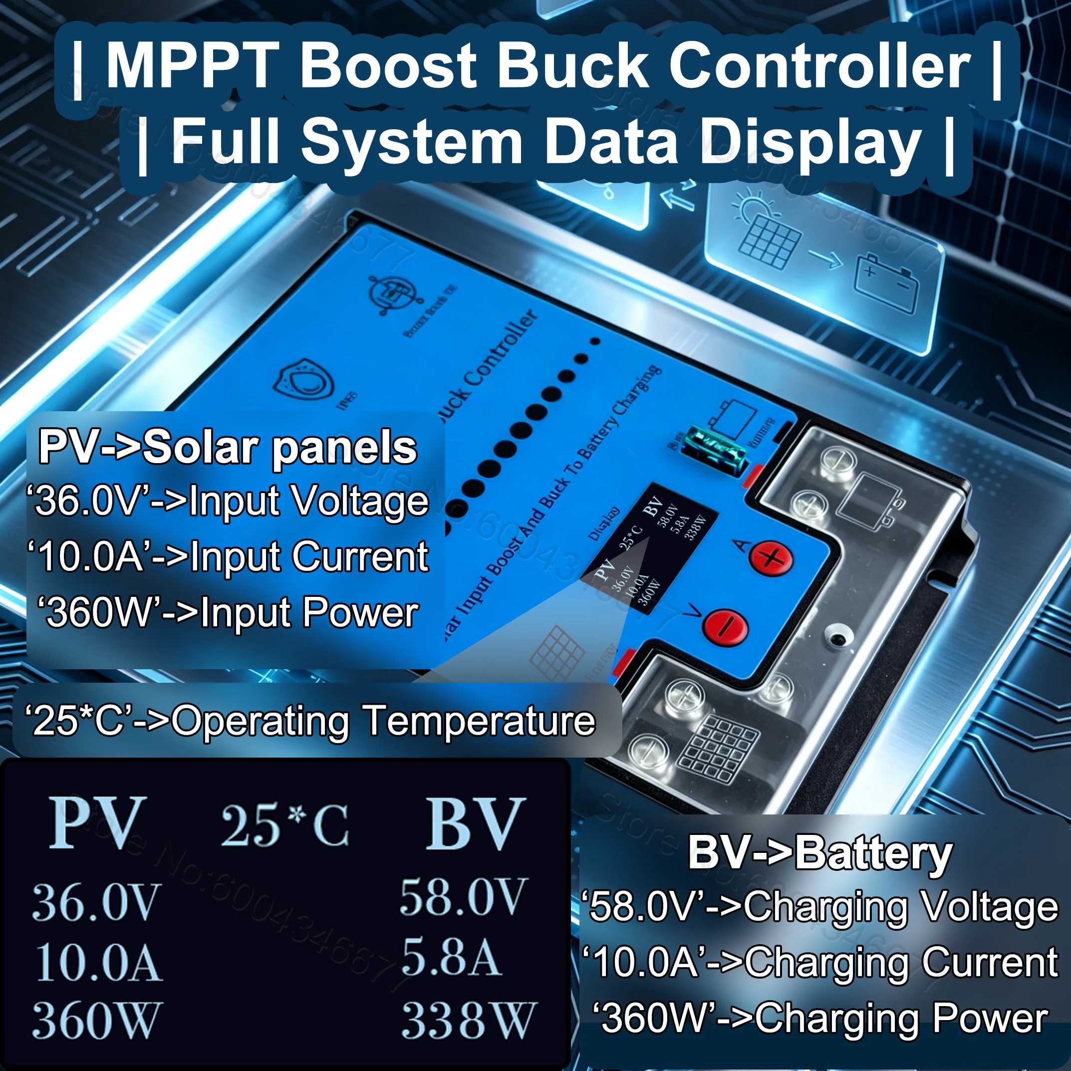 MPPT Buck Boost Solar Controll - Pwm Charge Controller ulasan dan harga