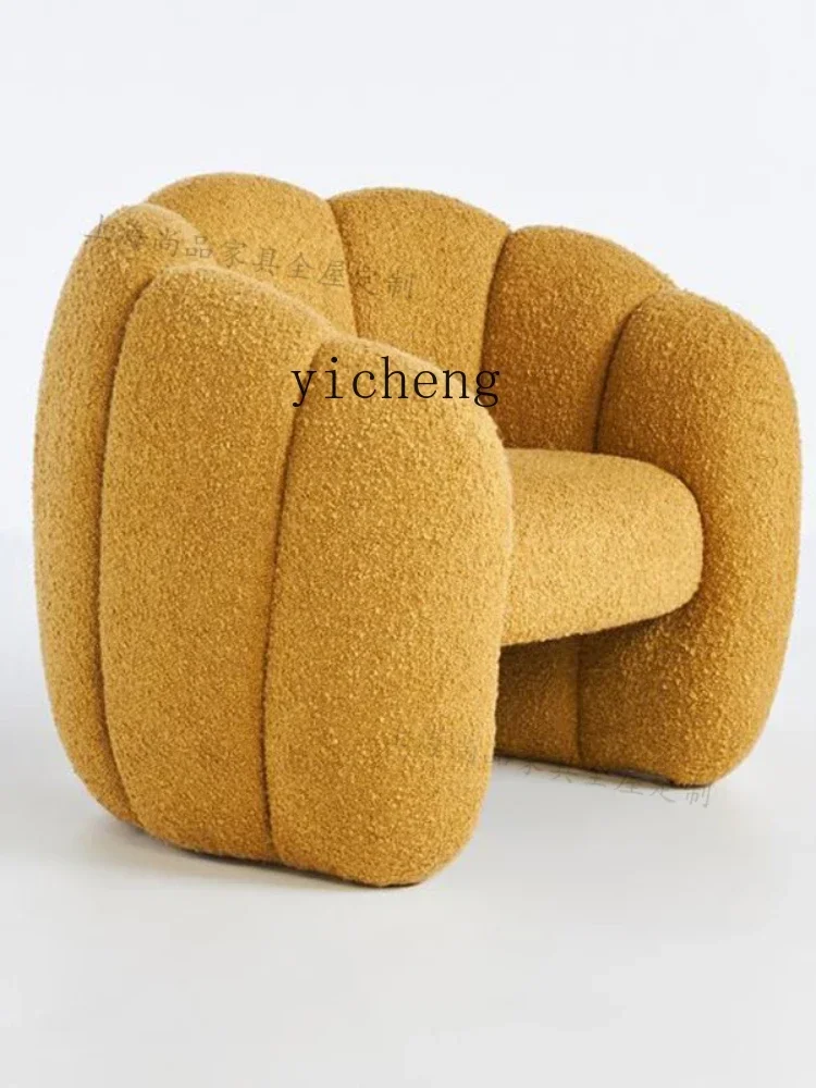 Nordic Lambswool Lazy Sofa Small Apartment Living Room Simple Balcony Couch