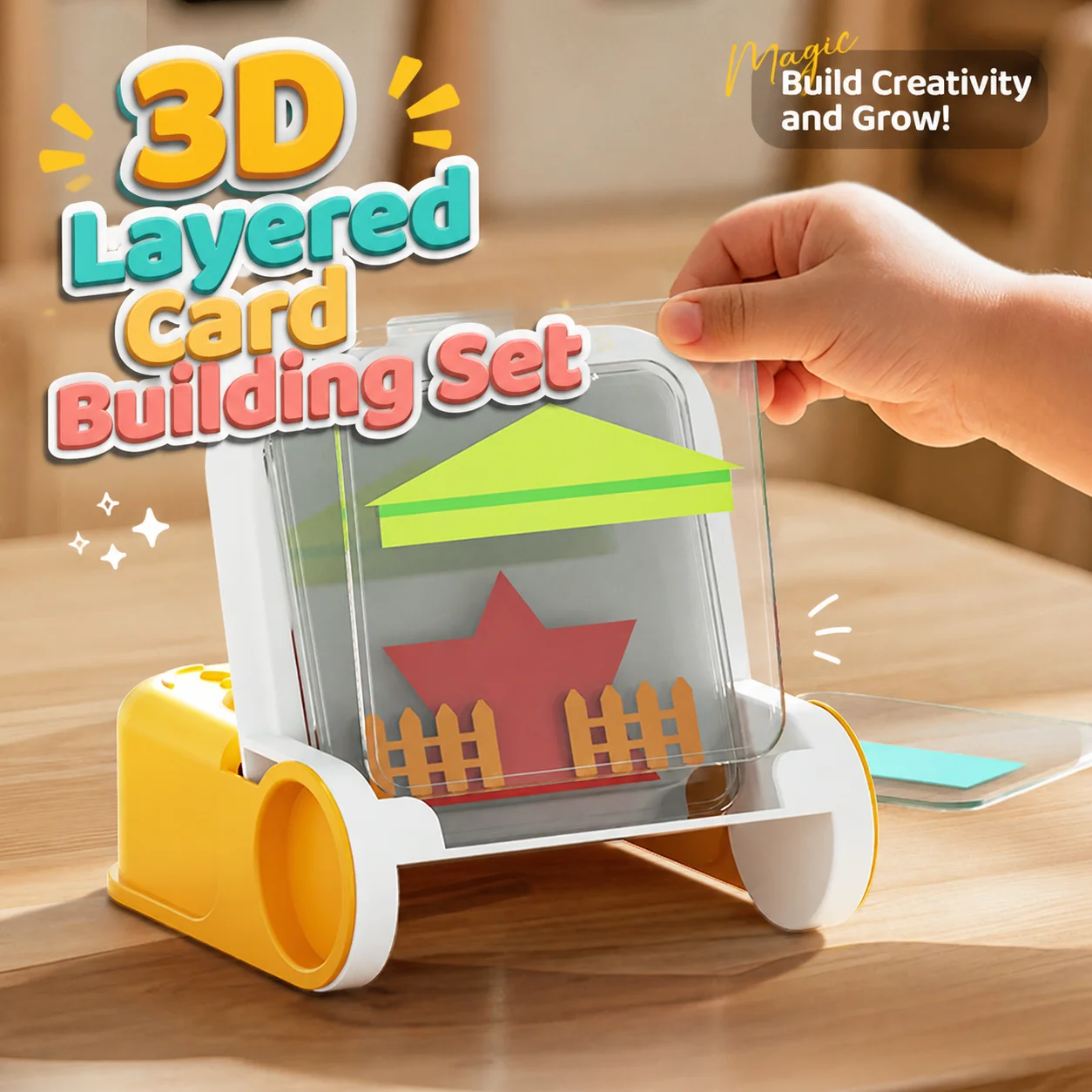 3D Layered Card Building Puzzle Set Educational Spatial Thinking DIY House Construction Game Stackable Toy for Kids Children
