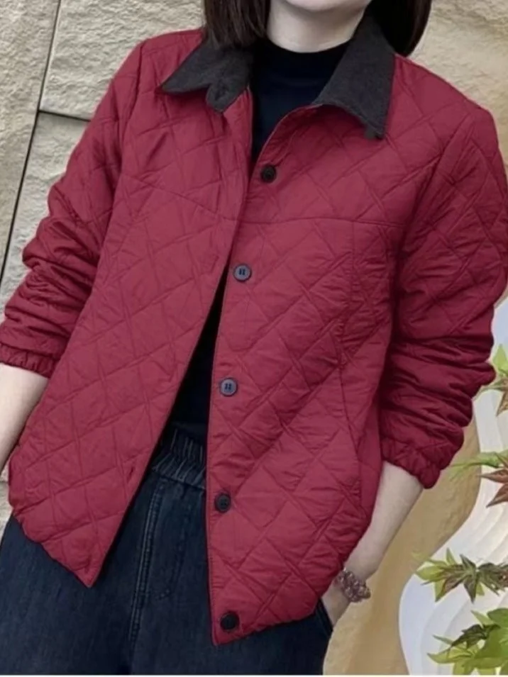 

Winter Cotton Jaet Women's Faion Slimming ort Sle Thiened Long Sve Pure Color Commute Sle Coat for Mom