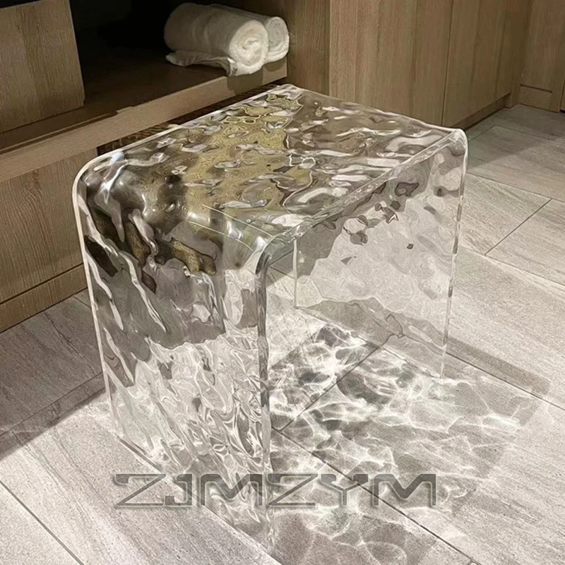 Water Ripple Transparent Stool, Makeup Stool, Shoe Changing Stool, Footstool, Bathroom stool ,Leisure Seat Chairs ,Furnitures