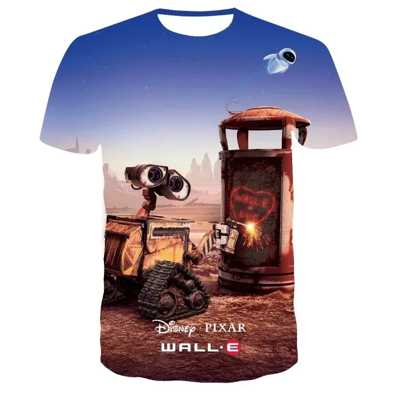 Classic Disney Anime Movie Wall-E Robot 3D Print Kid T-shirt Casaul Boys Girls Tops Tees  Unisex T Shirt  Men Clothing