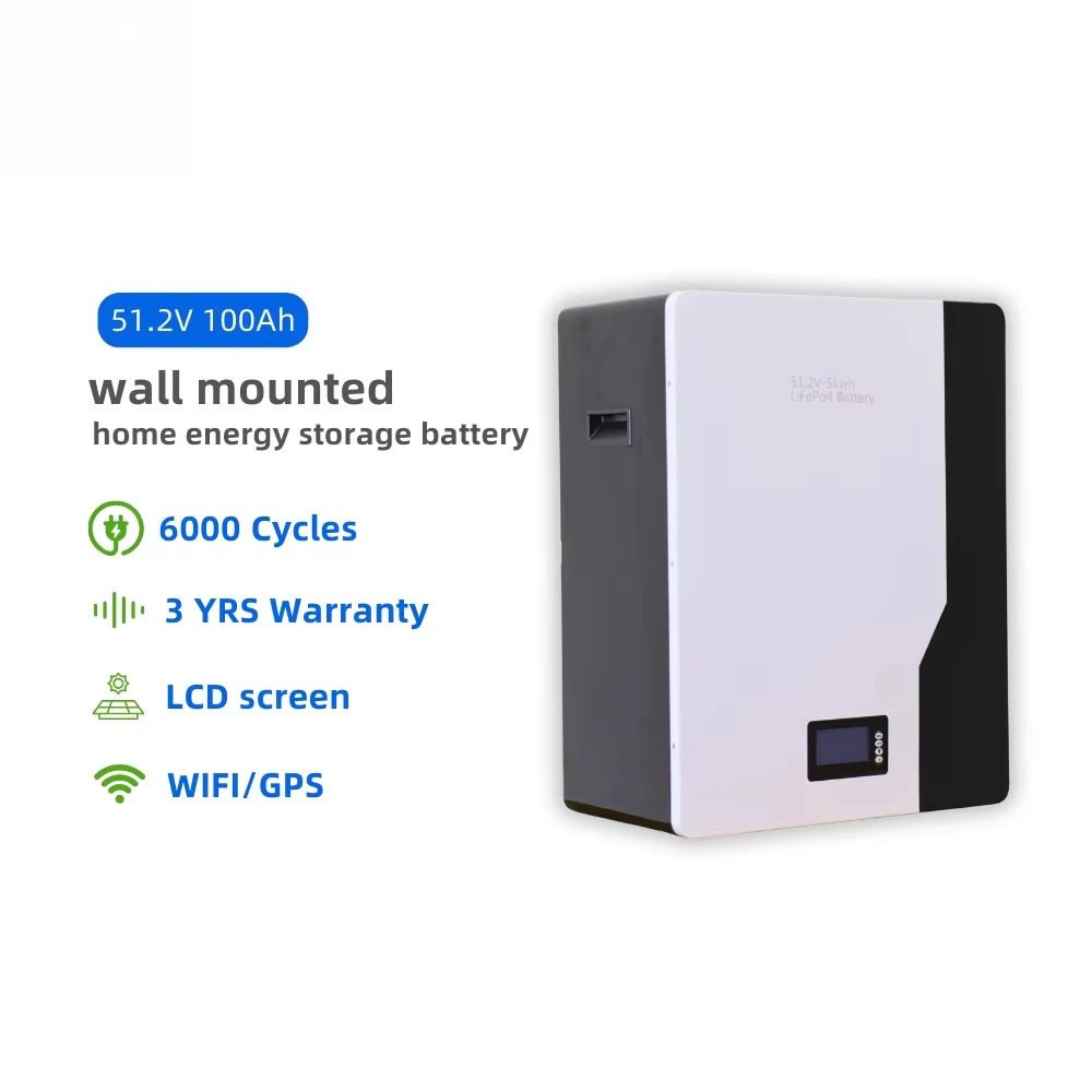Kaifeng Lifepo4 Split Lithium Pack 51.2V 100Ah  Wall Mounted Solar Home Energy Storage Hybrid Wall Mounted 5 kWh Solar Hybrid