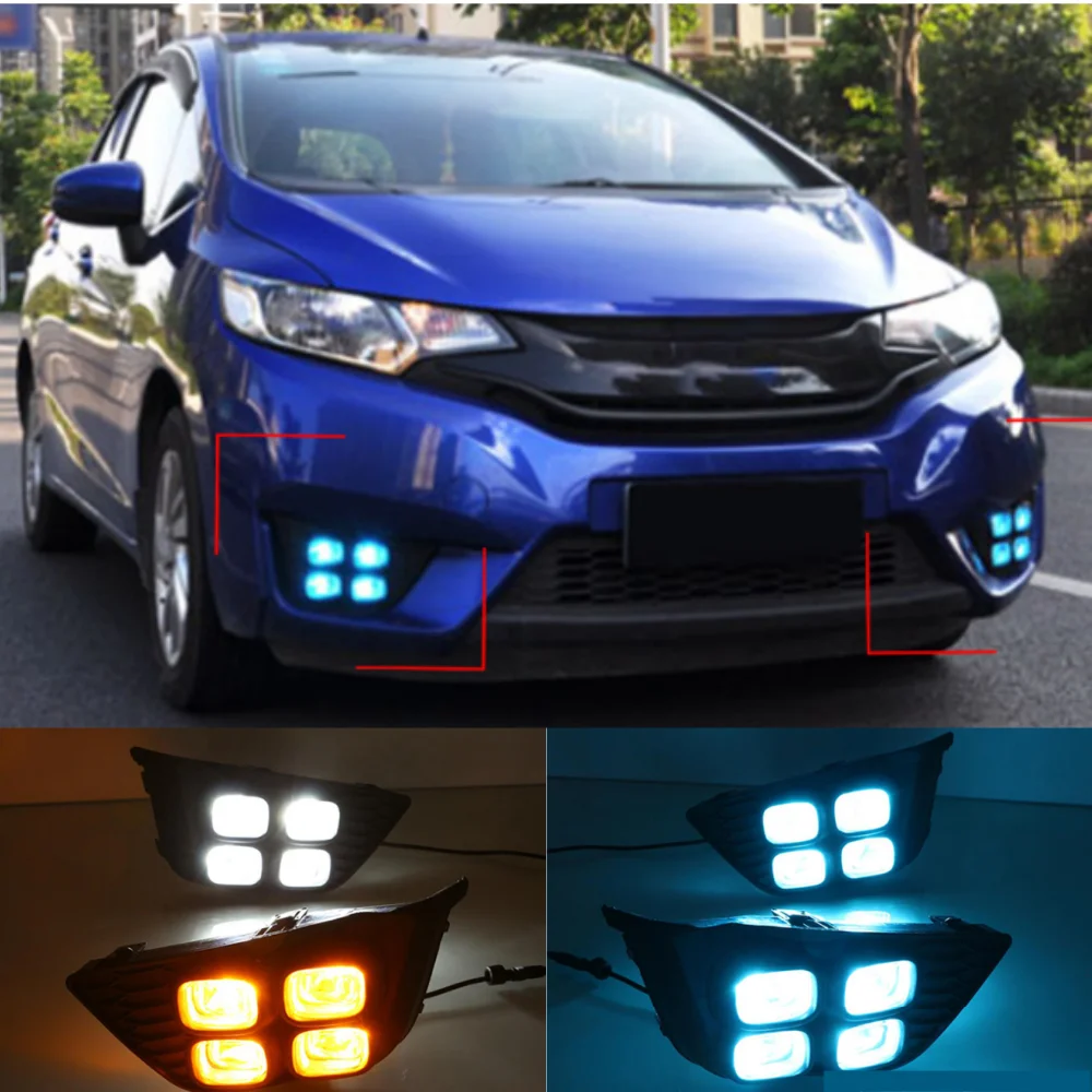 

For Honda Fit 2014-2017 hatchback front bumper LED daytime running lights 2PCS
