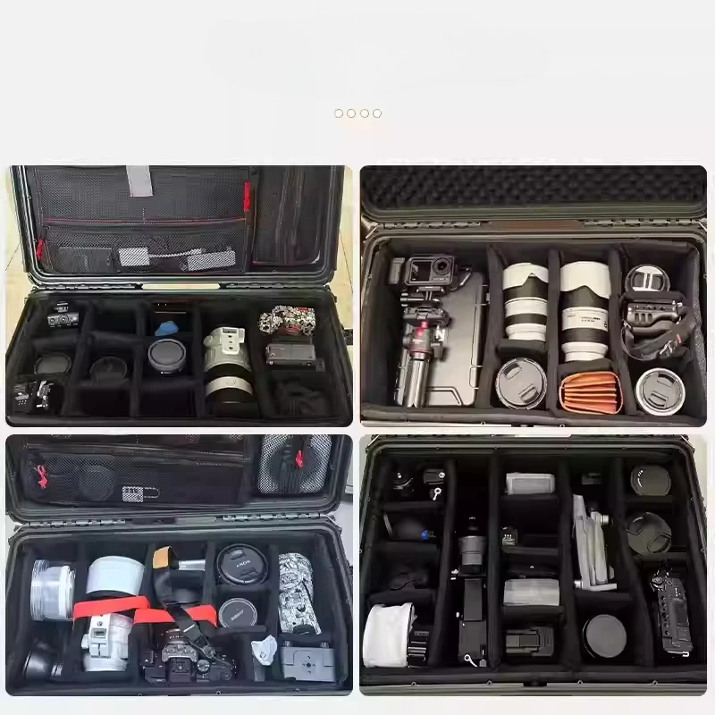 Professional Photography Equipment Waterproof Shockproof Anti-Dust Aviation Case Adjustable Stand ABS Lining for Camera Tool pp