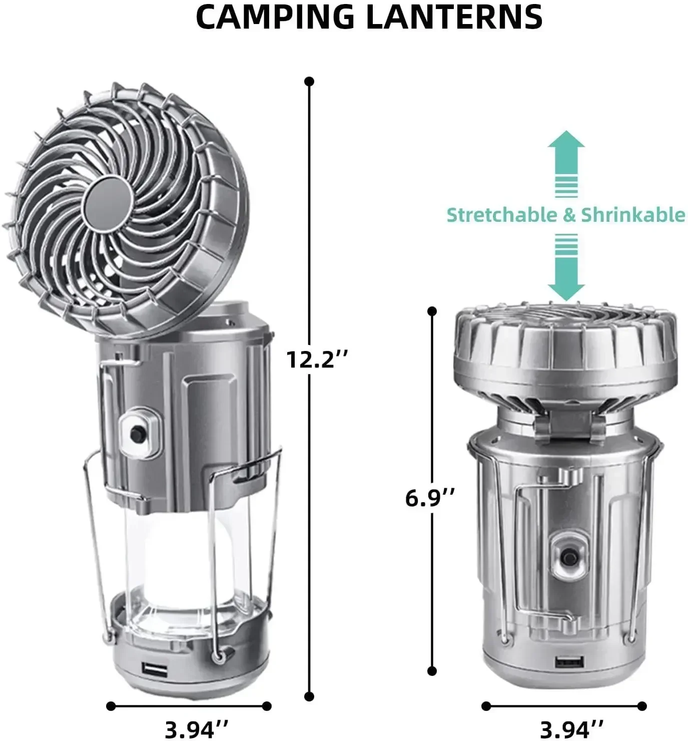 Solar Electric Fan Camping Light Multifunctional Lamp Portable Portable Portable Searchlight Outdoor Waterproof Camping Light