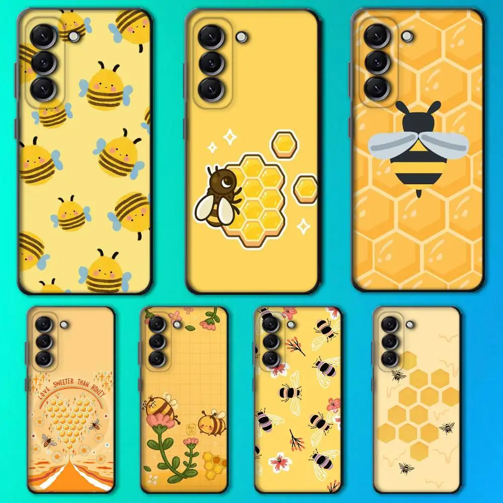 

Bee Honeycomb Honey Phone Case For Samsung Galaxy A13,A21s,A22,A31,A32,A52,A53,A71,A80,Soft Black Shell