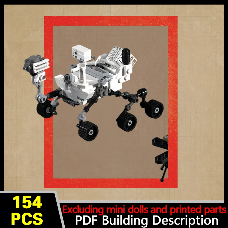 Modern Mars Rover Model MOC Building Bricks War Equipment Modular Technology Gifts Holiday Assemble Children Toys Suit