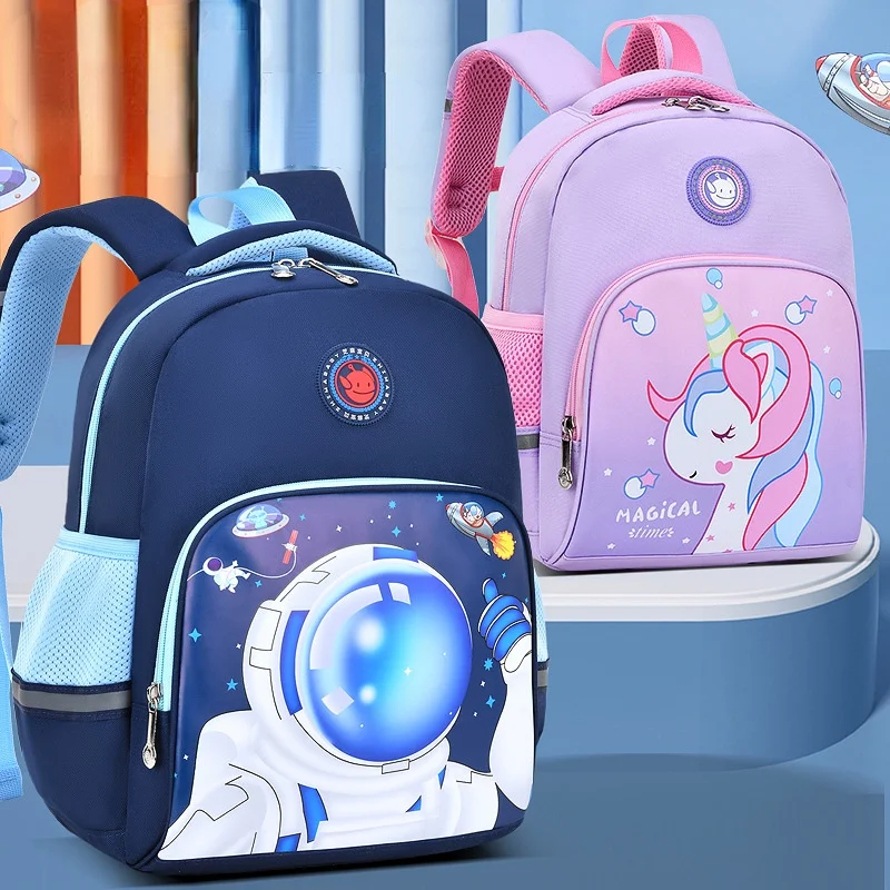 Children Lightweight Cartoon Astronaut Rocket Unicorn Backpacks New Girl Boy Cute Fashion Small Schoolbags In Kindergarten Hot