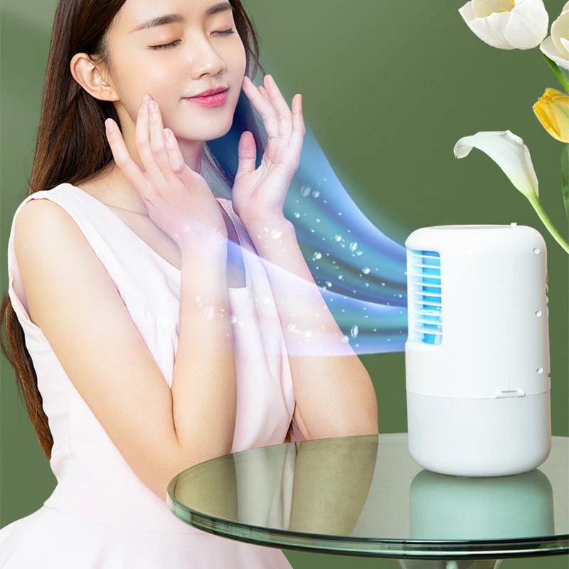 Spray desktop ventilador refrigerado a água cronometragem mudo colorido atmosfera selvagem luz ventilador refrigerado a água luz noturna 20w