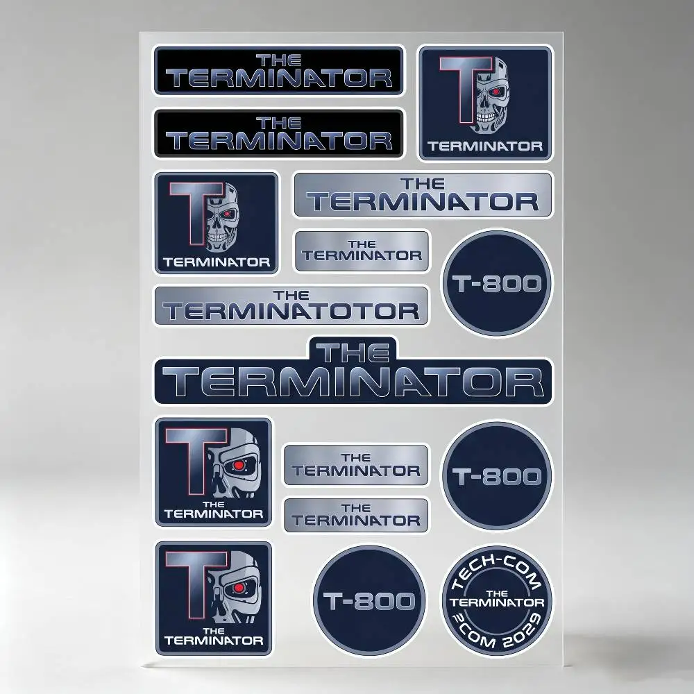 Poster Th-e Te-r-min-at-or Reflective Motorcycle Stickers, 3M Safety Warning At Night In The Dark Scooter Helmets