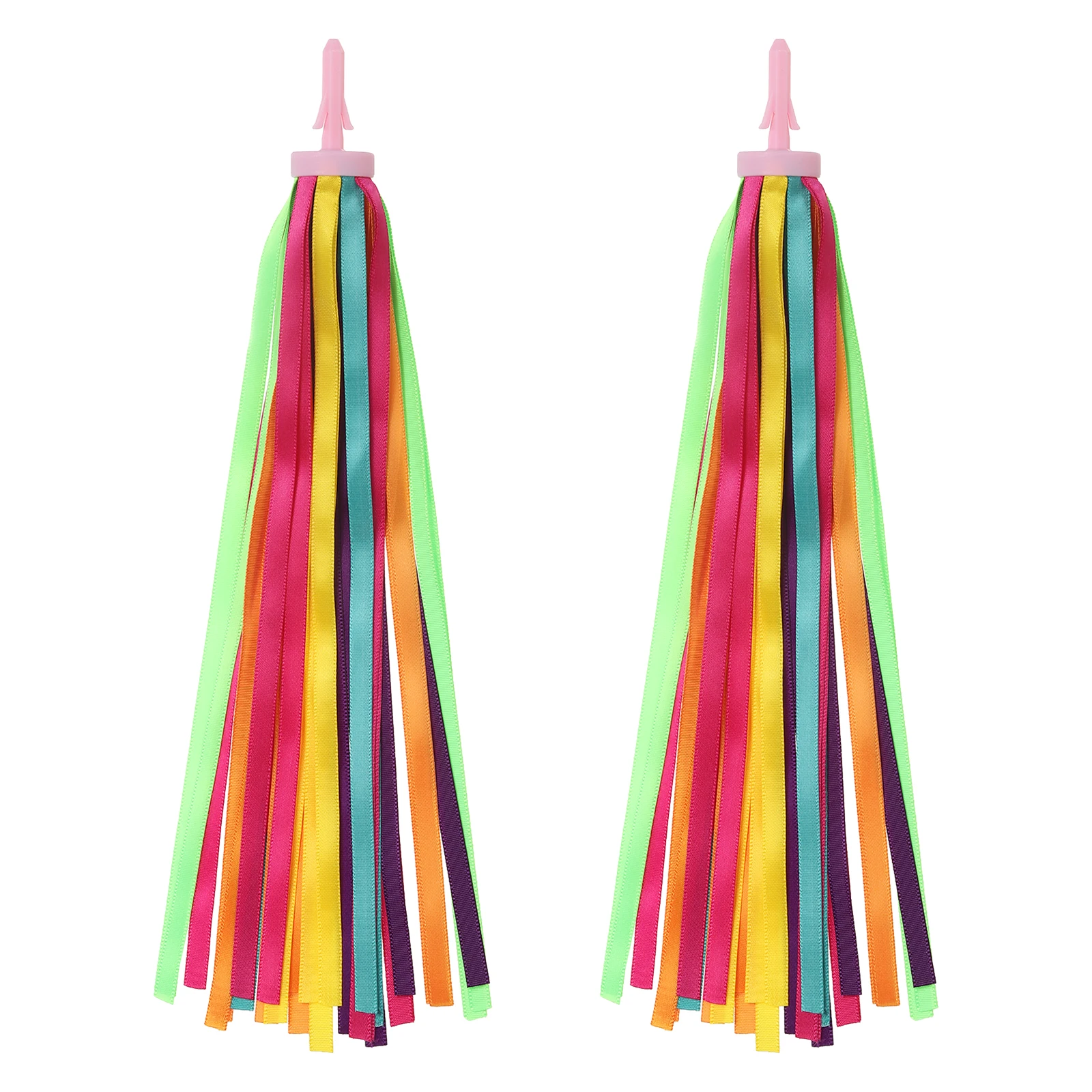 

2pcs Bicycle Handlebar Streamers Bike Streamers Kids Girl Boy Scooter Cycling Colorful Streamers Ribbon Decoration Cycling 25 cm