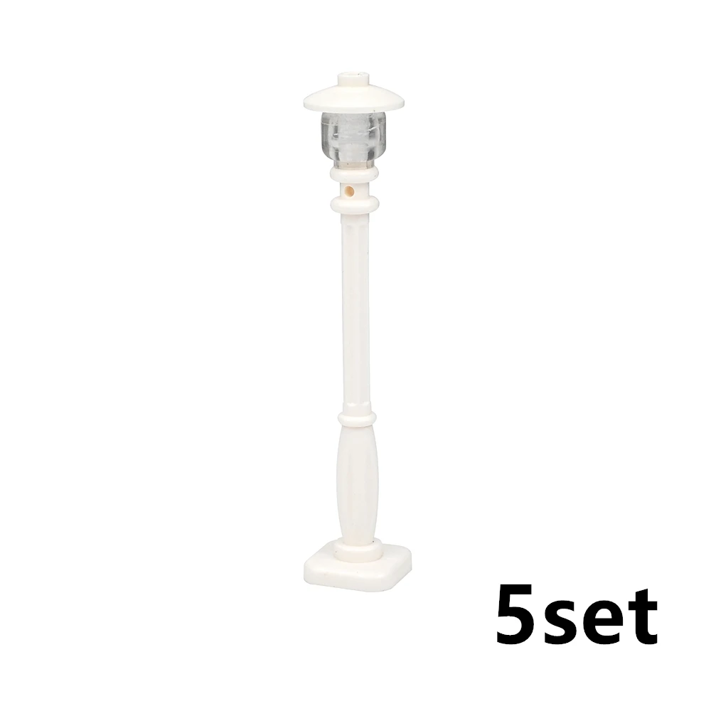 Mini-Straßenlaternen-Bausteine, 5er-Set, MOC, Stadt, Freund, Haus, Straßenansicht, Dekoration, Straßenbeleuchtung, Konstruktionsbausteine, Kinderspielzeug, Geschenk – Detail 3