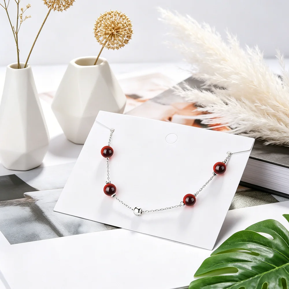 Simple Trendy Cute Red Garnet Luck Fortune Fashion 925 Sterling Silver Braclets For Young Girls Women Annnivery Lovers Gifts