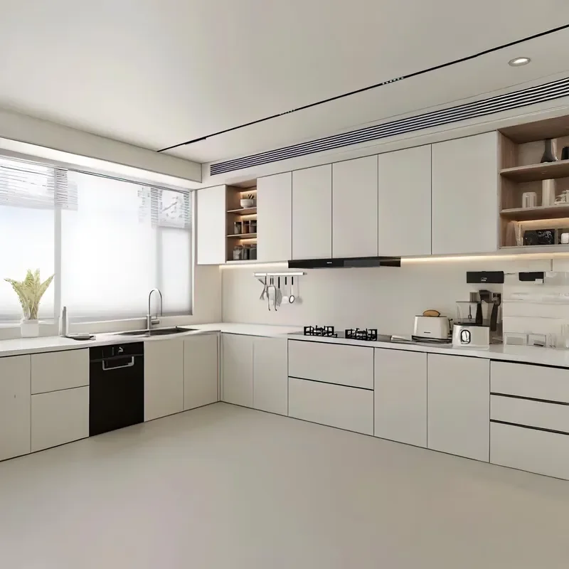Modern Particleboard Wooden Unit Cabinet Furniture Design Customized Complete Set Plywood Shell Wooden Cabinet